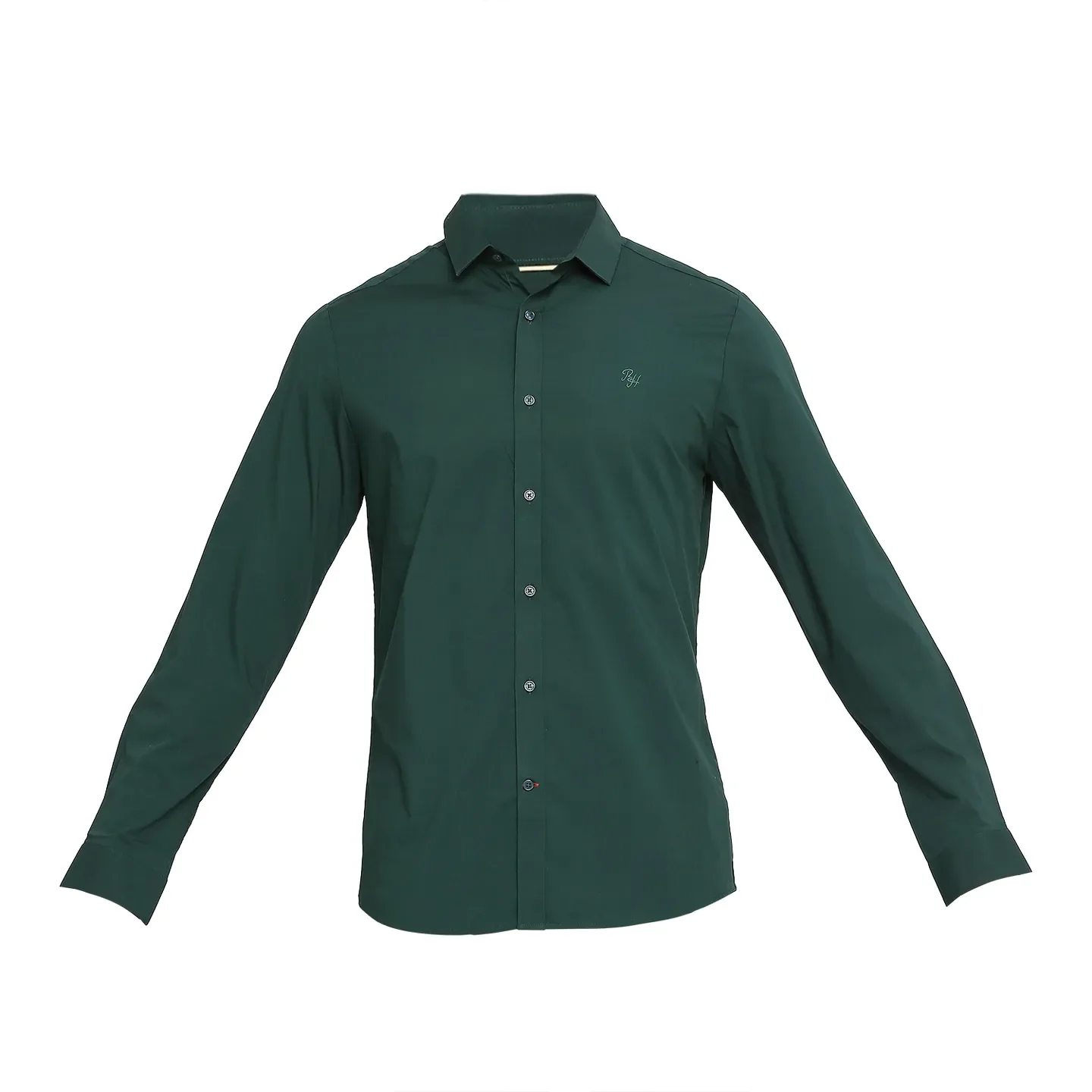 Red Slim Straight Fit Regular Collar Long Sleeves Cotton Men's Shirt by Being Human Clothing - Image 7