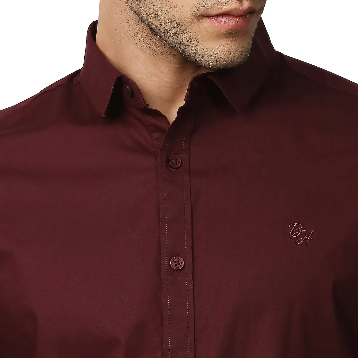 Red Super Slim Fit Regular Collar Long Sleeves Men's Shirt by Being Human Clothing - Image 5