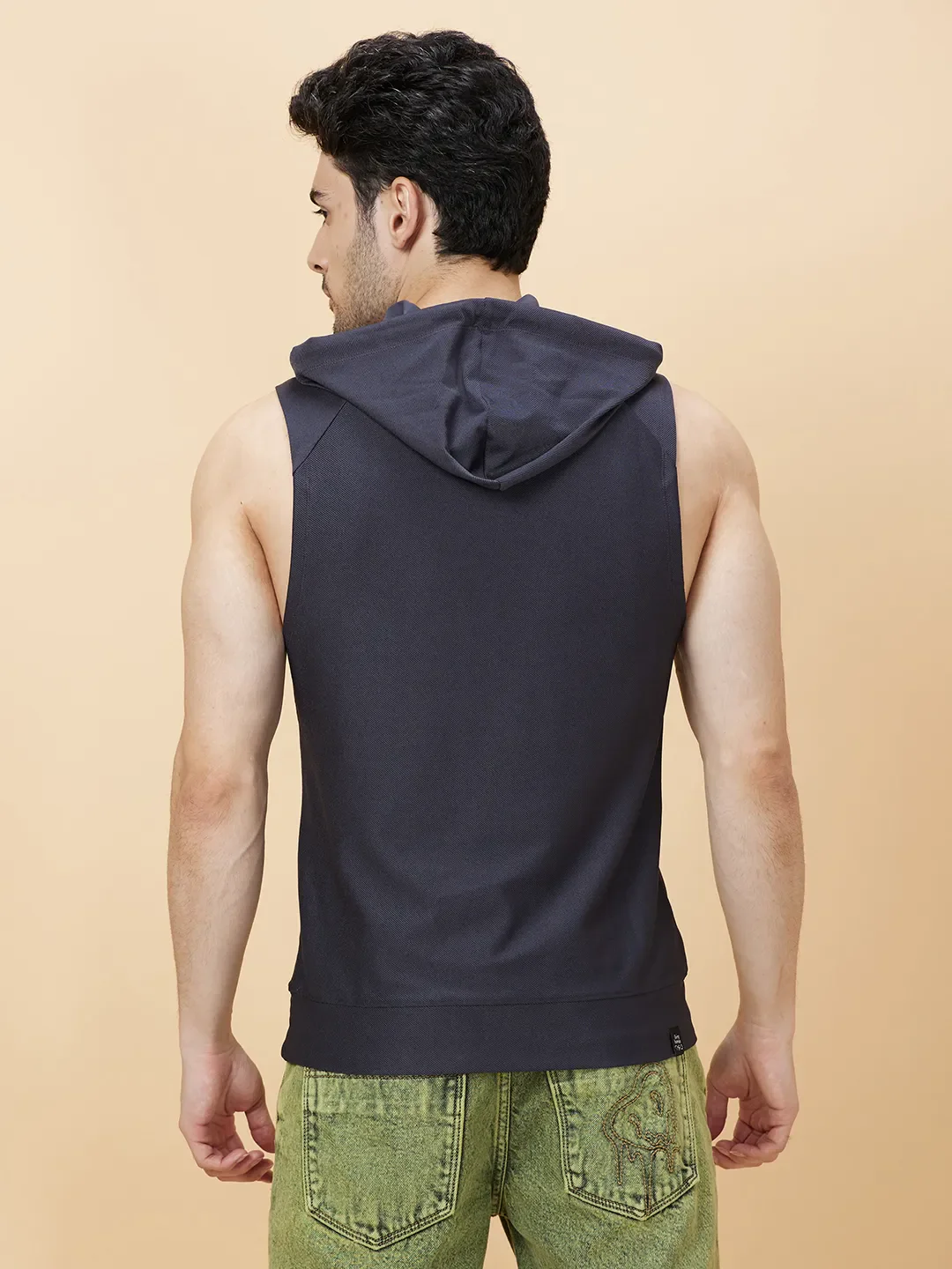 Foam Green Slim Fit Hooded Neck Men's T-Shirt by Being Human Clothing - Image 4