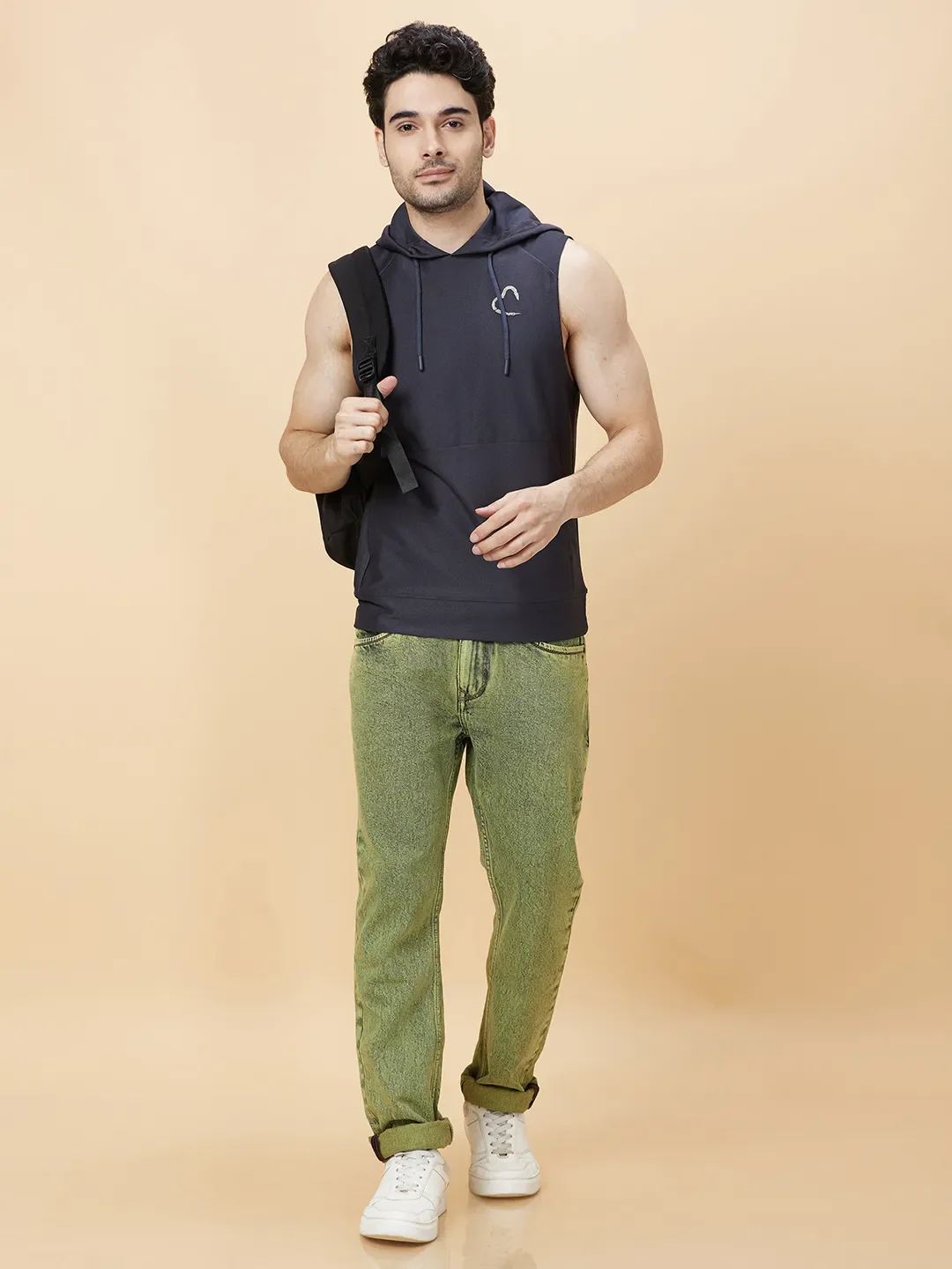 Foam Green Slim Fit Hooded Neck Men's T-Shirt by Being Human Clothing - Image 6