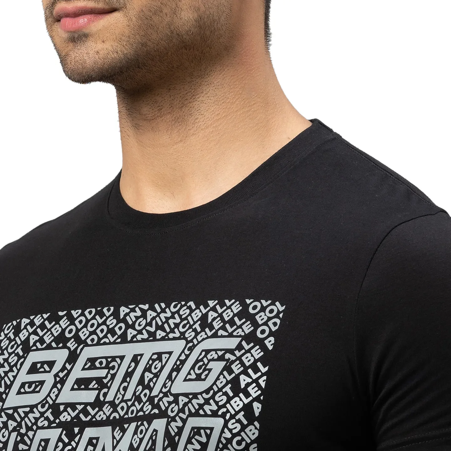 Black Slim Straight Fit Men's Short Sleeves T-Shirt by Being Human Clothing - Image 5