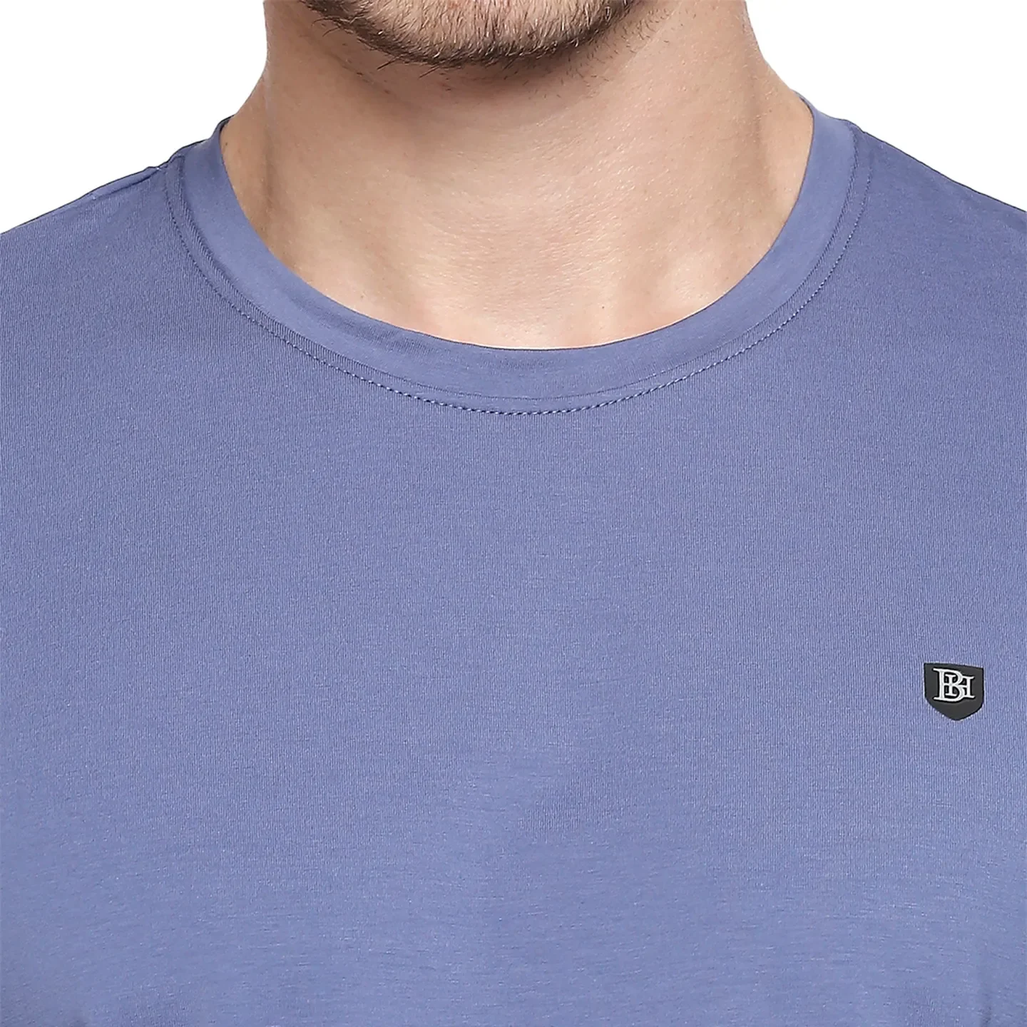 Blue Slim Fit Round Neck Men's T-Shirt by Being Human Clothing - Image 5