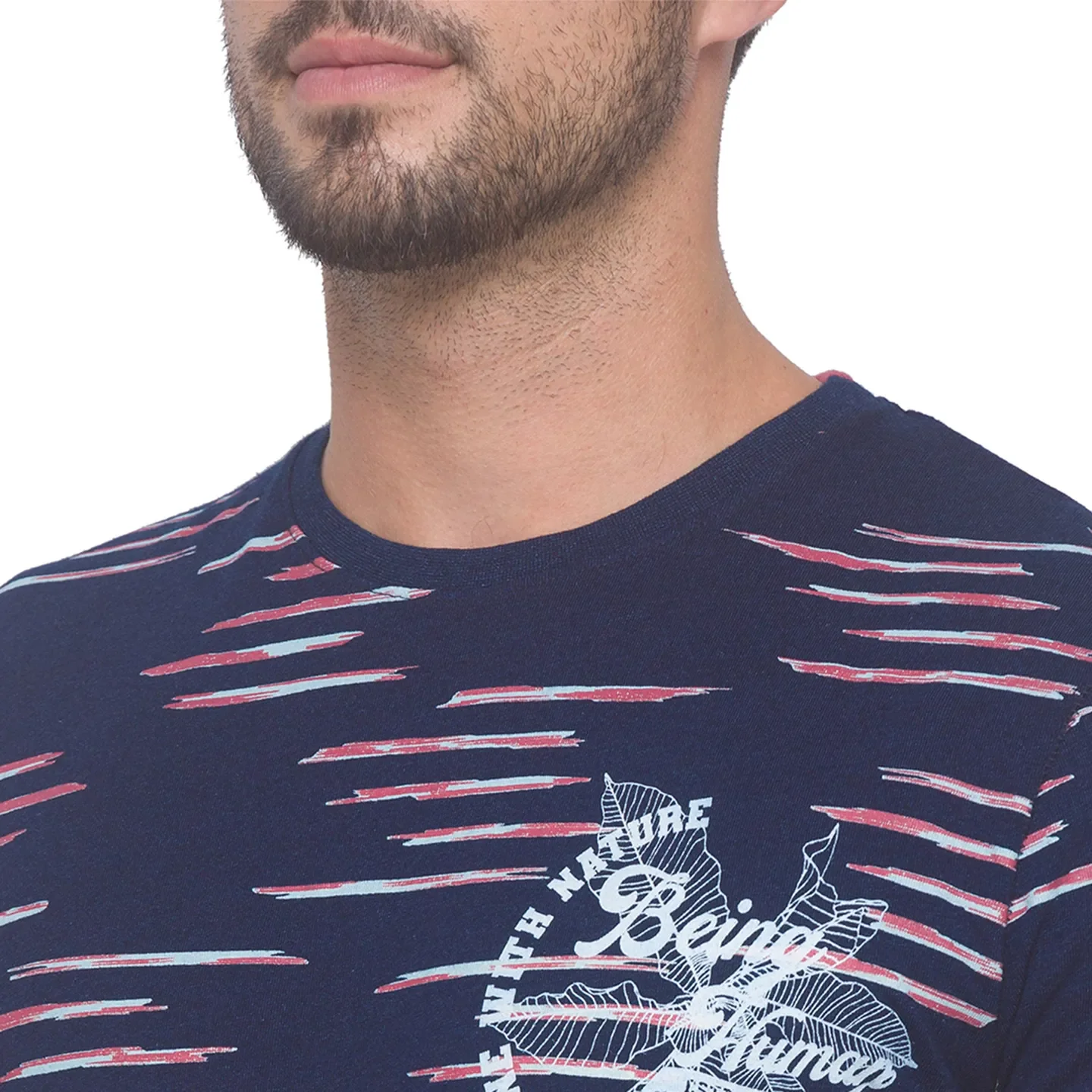 Dark Indigo Slim Fit Round Neck Men's T-Shirt by Being Human Clothing - Image 4