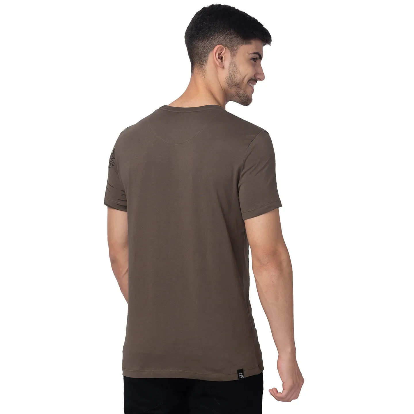 Green Slim Straight Fit Men's Short Sleeves T-Shirt by Being Human Clothing - Image 3