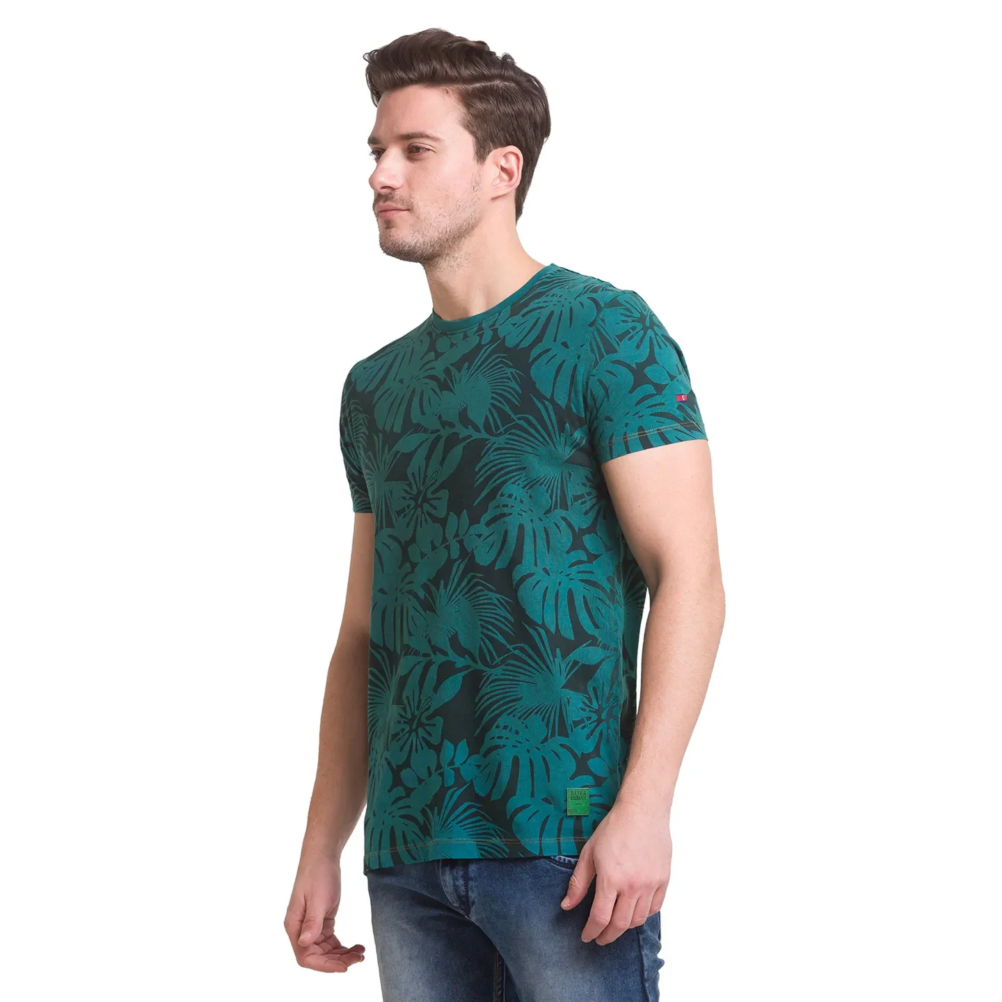 Green Slim Straight Fit Men's Short Sleeves T-Shirt by Being Human Clothing - Image 5