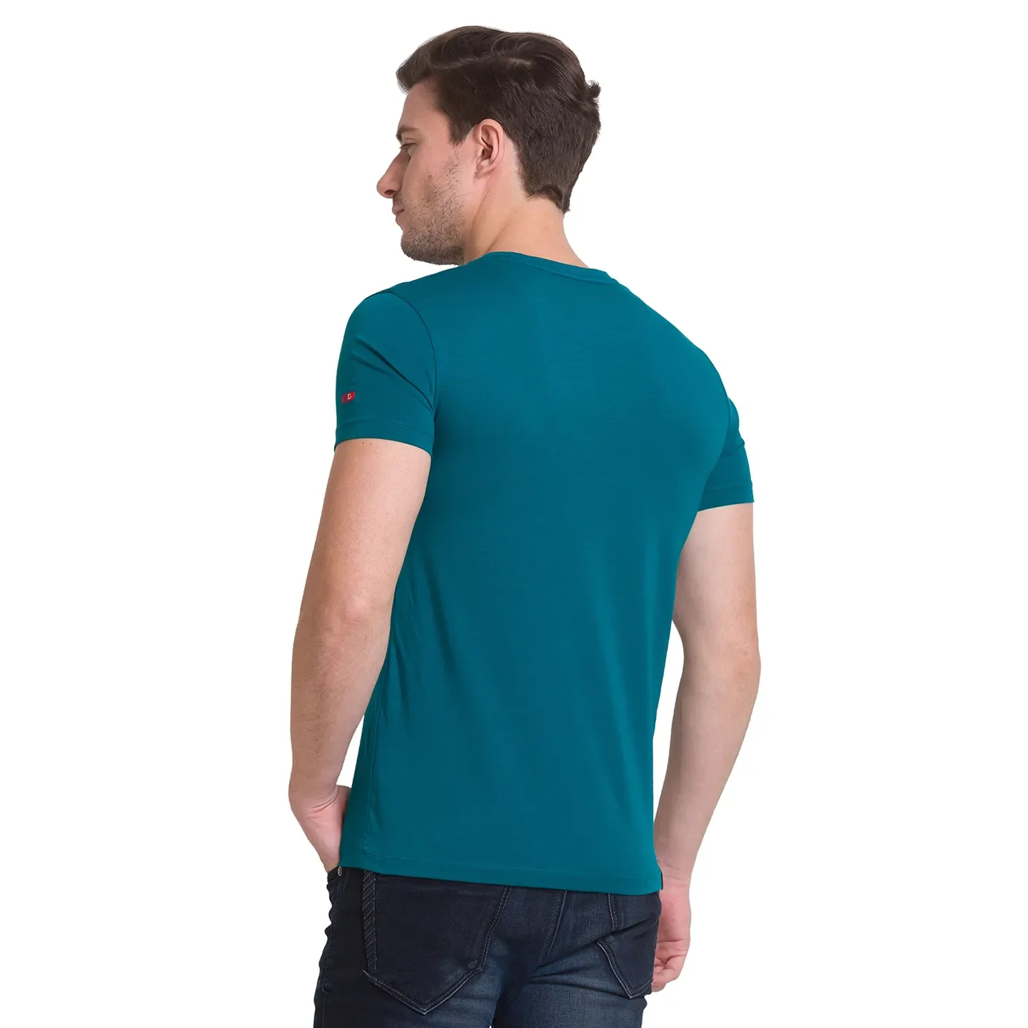 Green Slim Straight Fit Men's Short Sleeves T-Shirt by Being Human Clothing - Image 4
