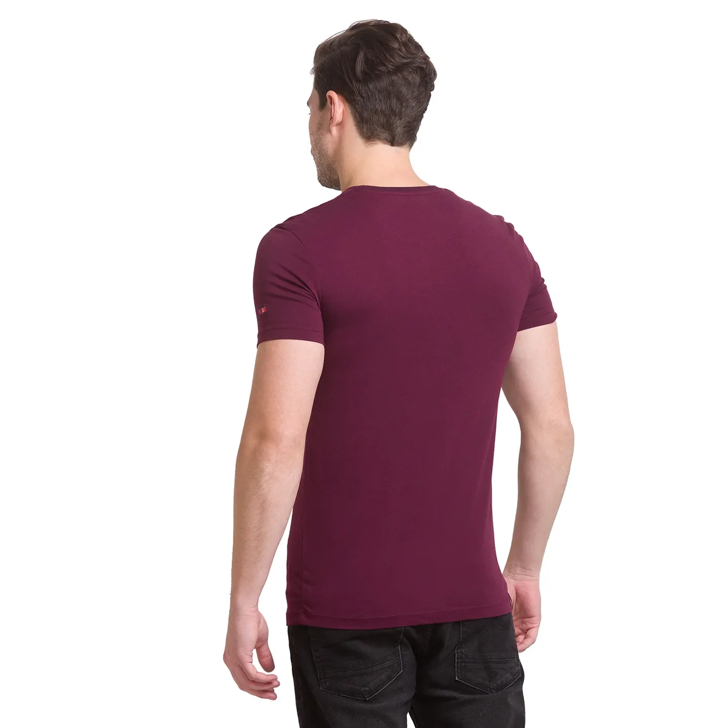 Red Slim Straight Fit Men's Short Sleeves T-Shirt by Being Human Clothing - Image 4
