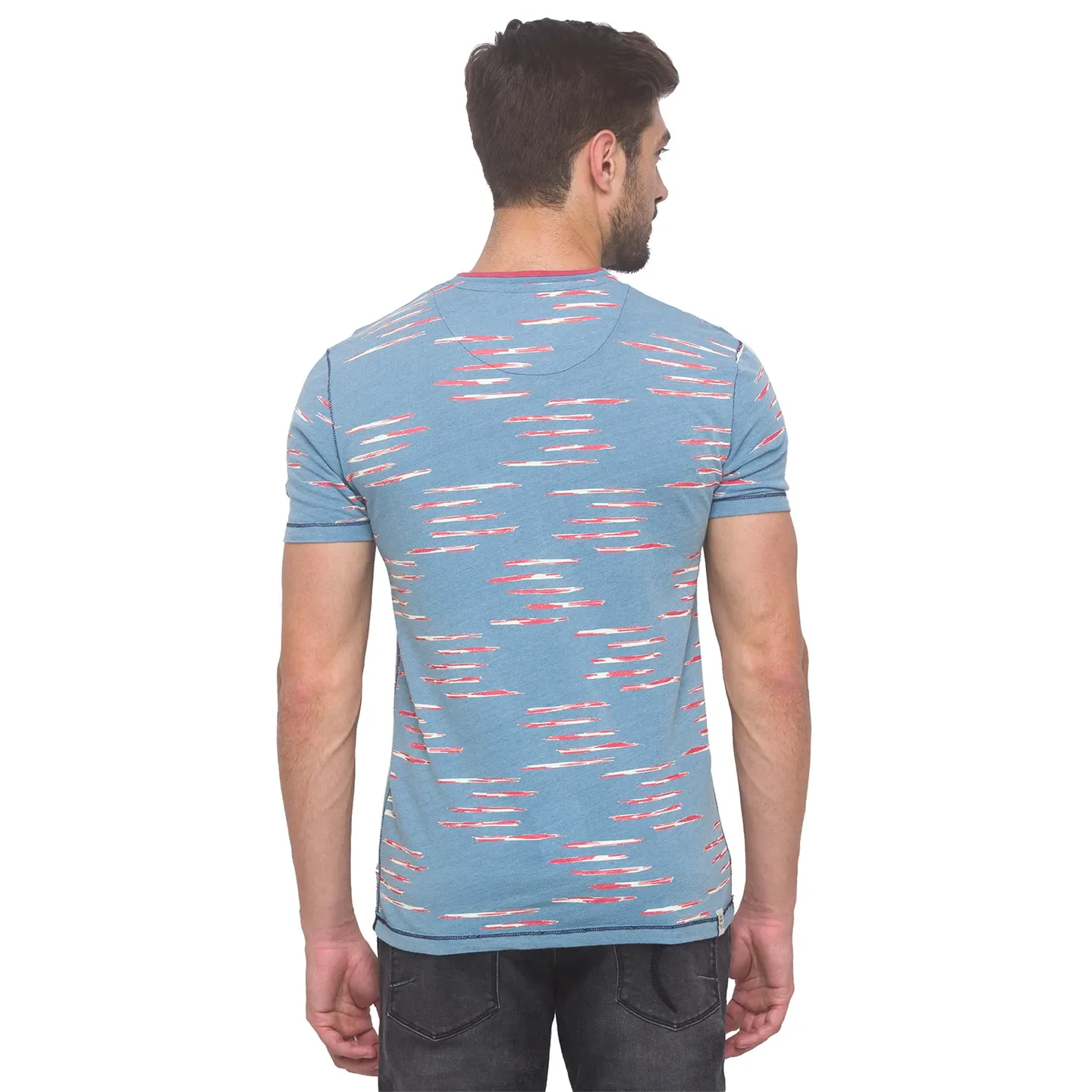 Blue Regular Fit Men's Short Sleeves T-Shirt by Being Human Clothing - Image 2