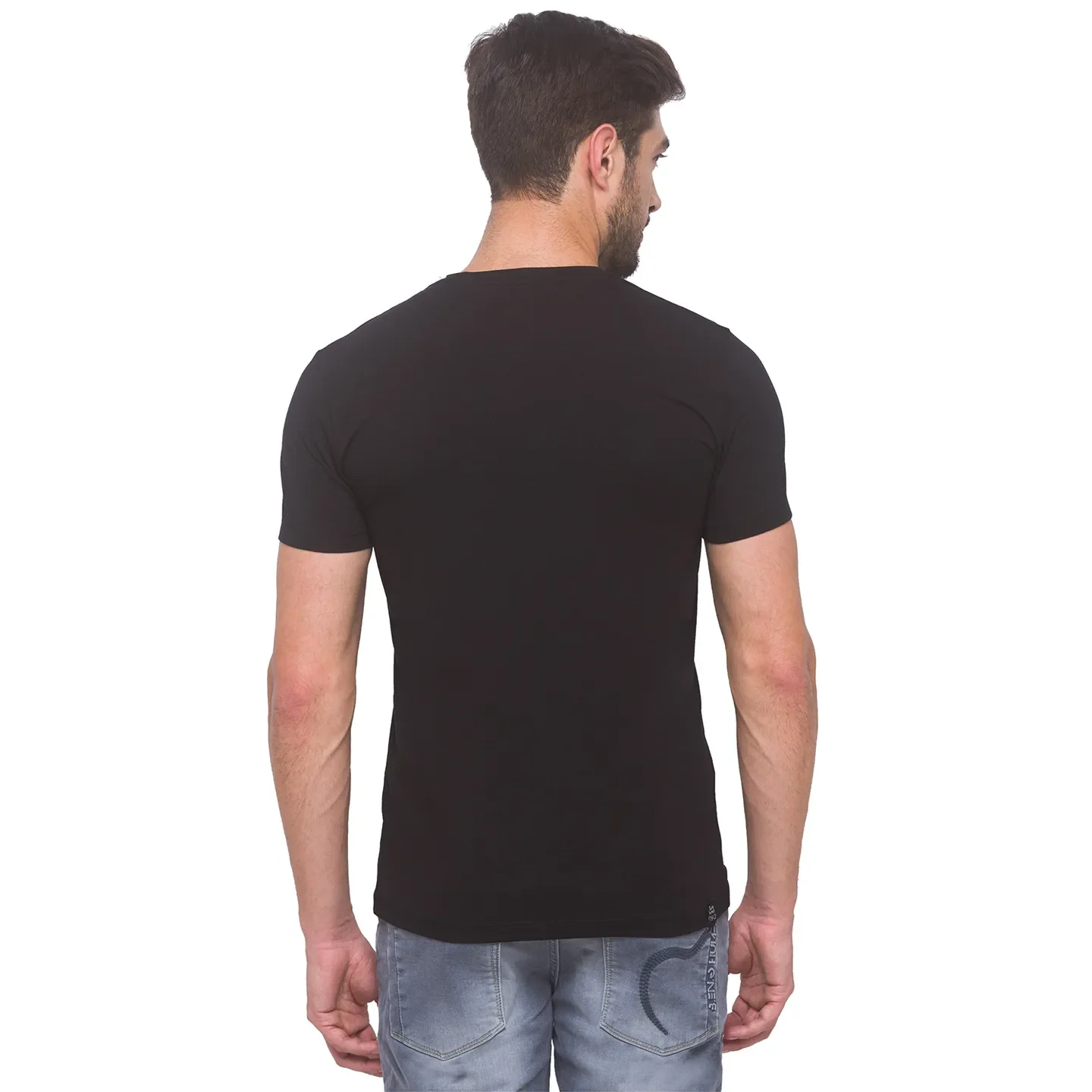 Blue Regular Fit Men's Short Sleeves T-Shirt by Being Human Clothing - Image 4