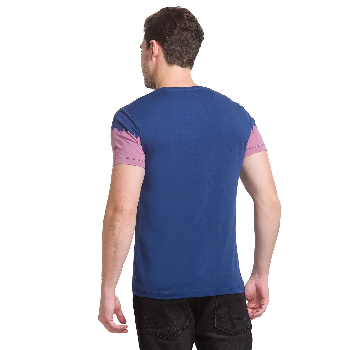Blue Slim Straight Fit Men's Short Sleeves T-Shirt by Being Human Clothing - Image 4