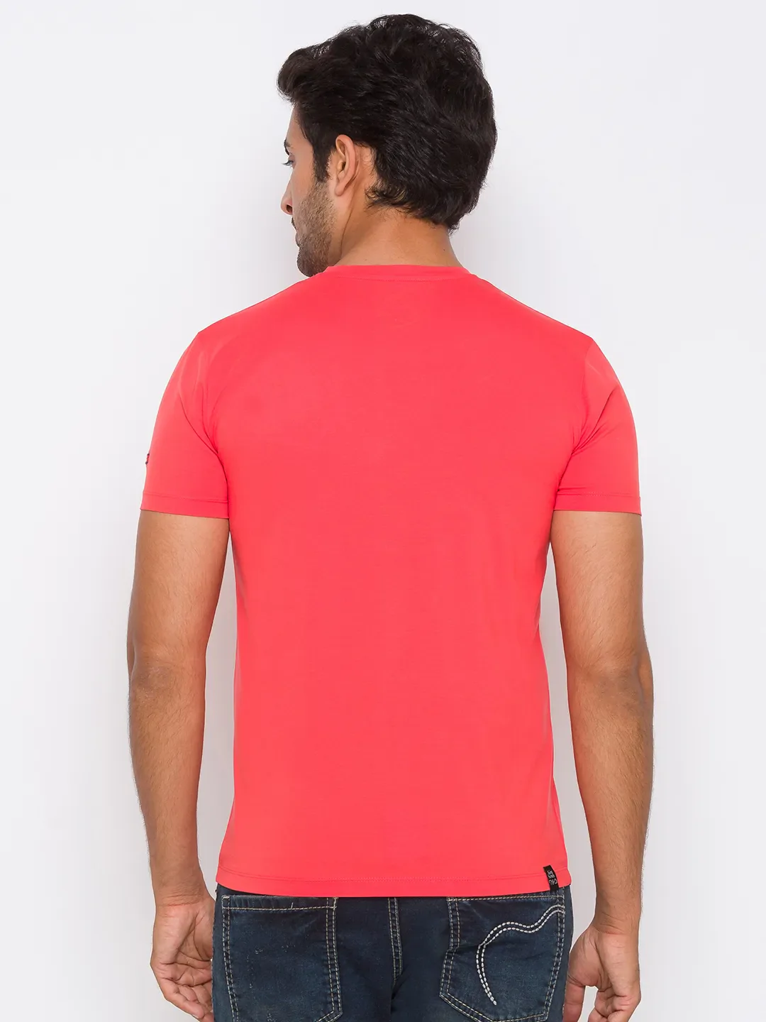 Orange Slim Fit Round Neck Men's T-Shirt by Being Human Clothing - Image 3