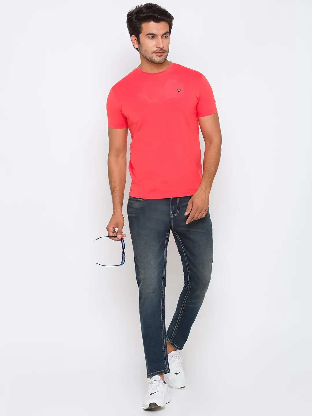 Orange Slim Fit Round Neck Men's T-Shirt by Being Human Clothing - Image 6