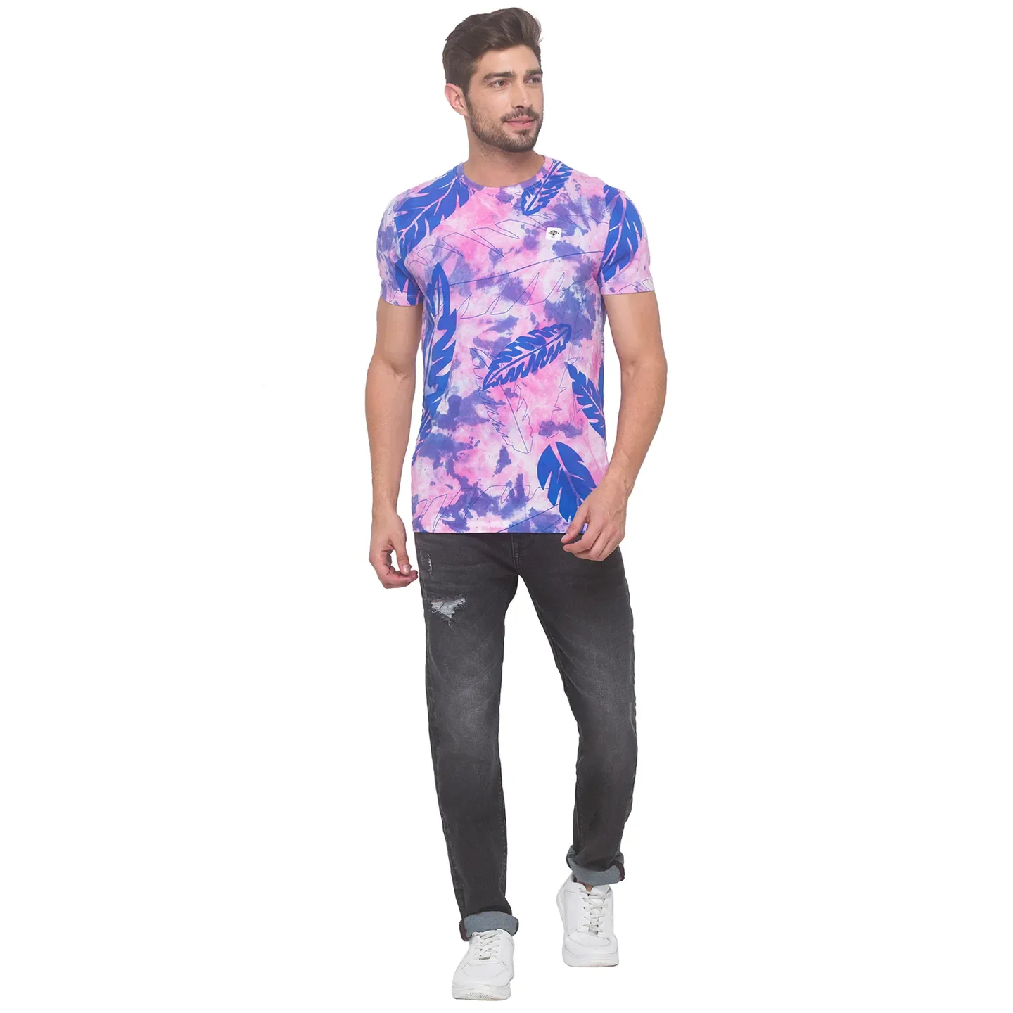 Pink Regular Fit Men's Short Sleeves T-Shirt by Being Human Clothing - Image 3