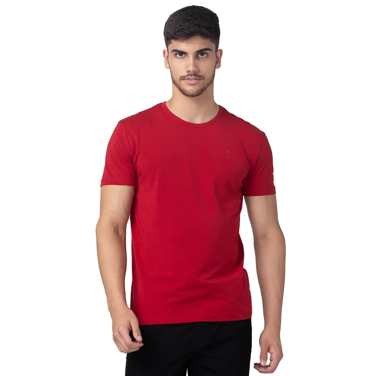 Red Slim Straight Fit Men's Short Sleeves T-Shirt by Being Human Clothing