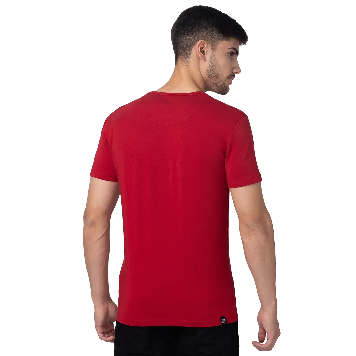 Red Slim Straight Fit Men's Short Sleeves T-Shirt by Being Human Clothing - Image 3