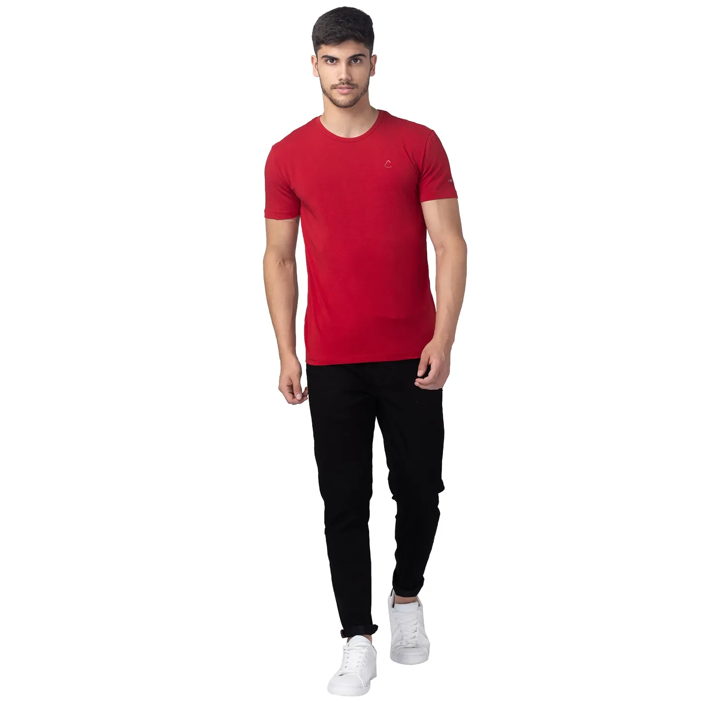 Red Slim Straight Fit Men's Short Sleeves T-Shirt by Being Human Clothing - Image 5