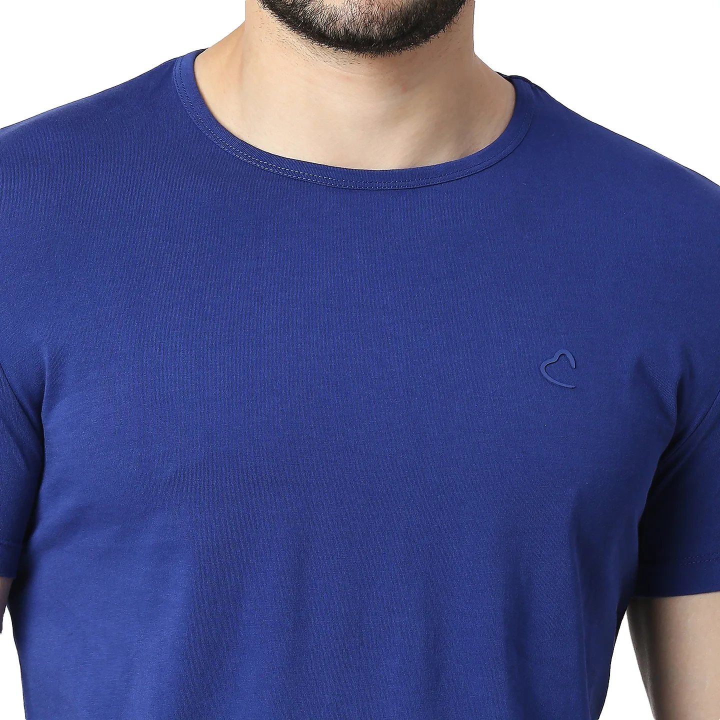 Blue Slim Straight Fit Men's Short Sleeves T-Shirt by Being Human Clothing - Image 4
