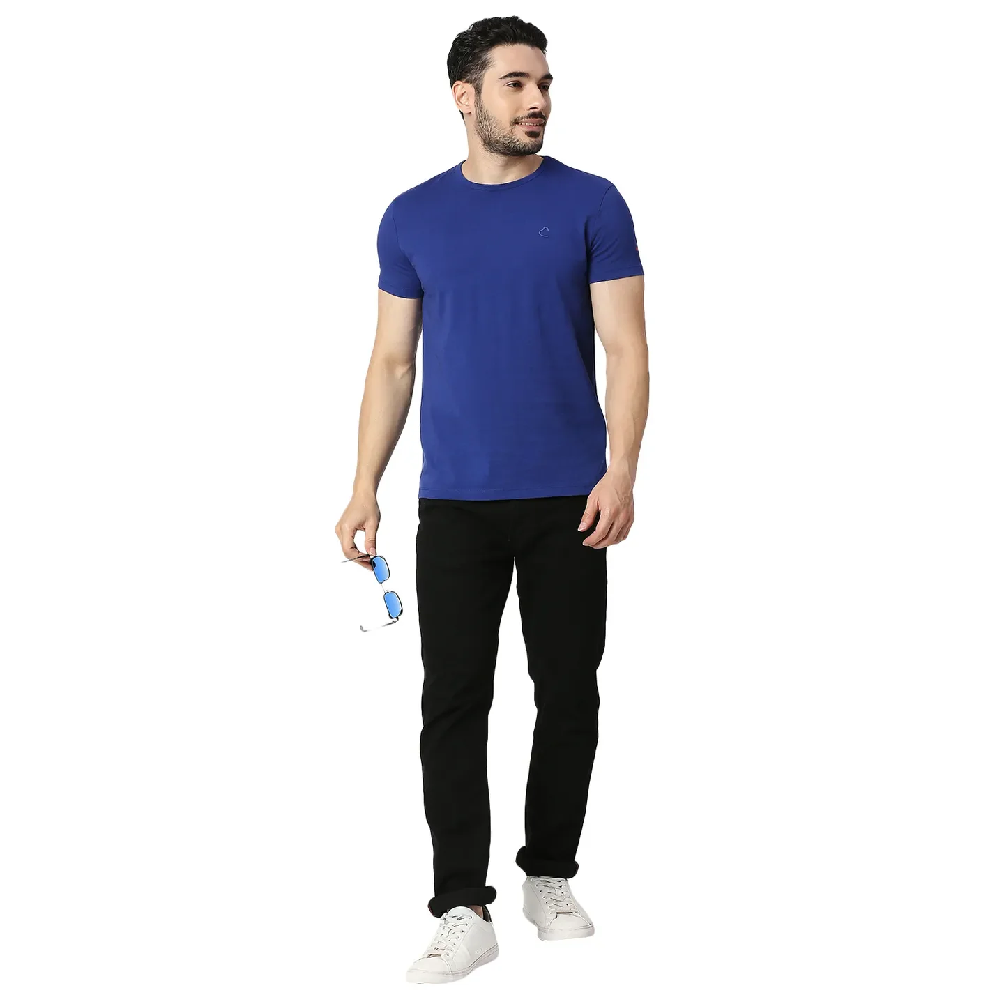 Blue Slim Straight Fit Men's Short Sleeves T-Shirt by Being Human Clothing - Image 5