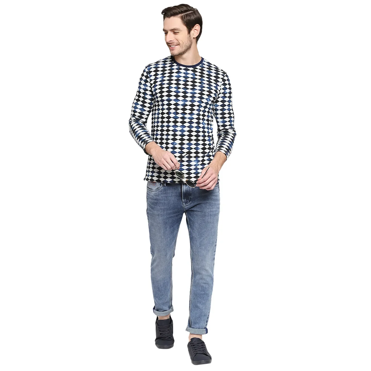White Slim Straight Fit Men's Long Sleeves T-Shirt by Being Human Clothing - Image 6