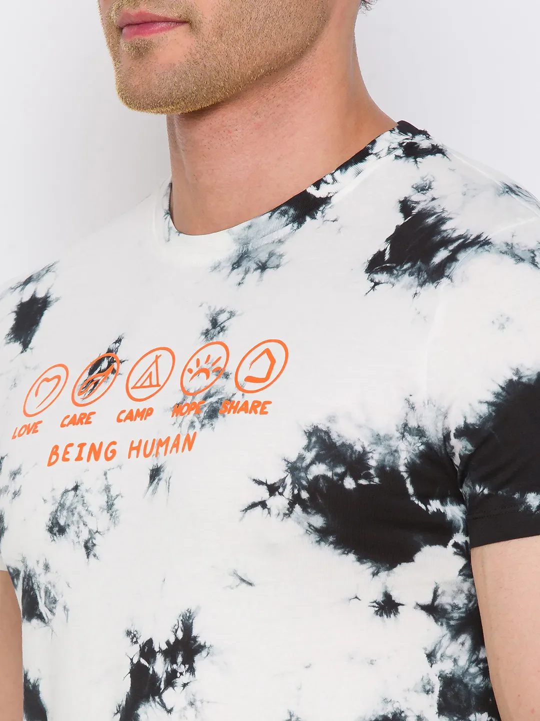White Slim Straight Fit Men's Short Sleeves T-Shirt by Being Human Clothing - Image 4