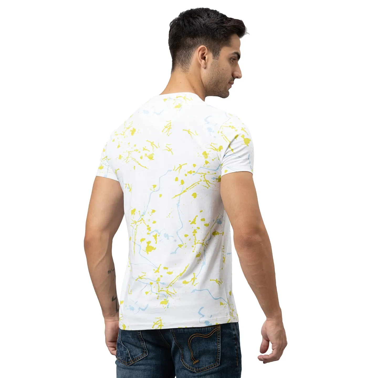 White Slim Straight Fit Men's Short Sleeves T-Shirt by Being Human Clothing - Image 3
