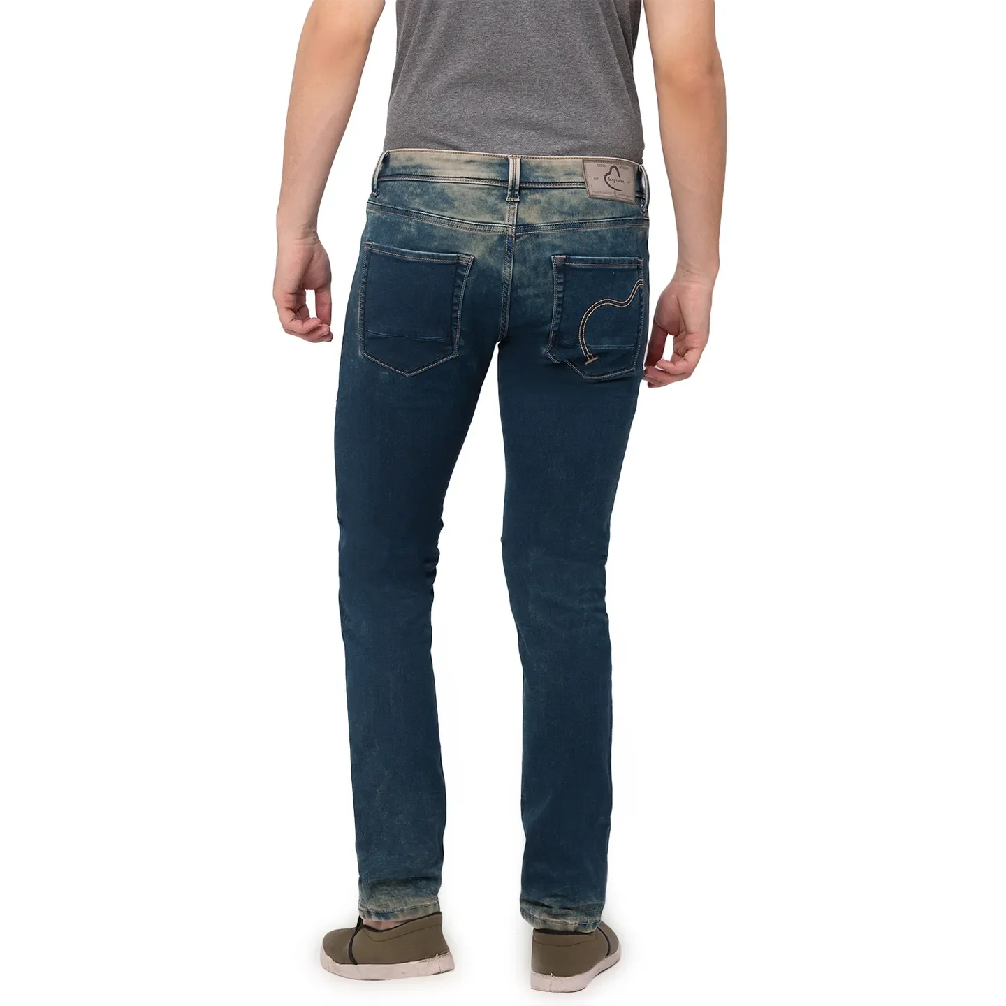 Black Slim Straight Fit Men's Denims by Being Human Clothing - Image 2