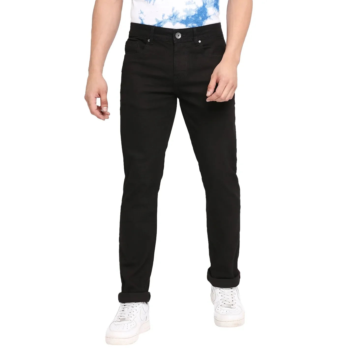 Black Slim Straight Fit Men's Denims by Being Human Clothing