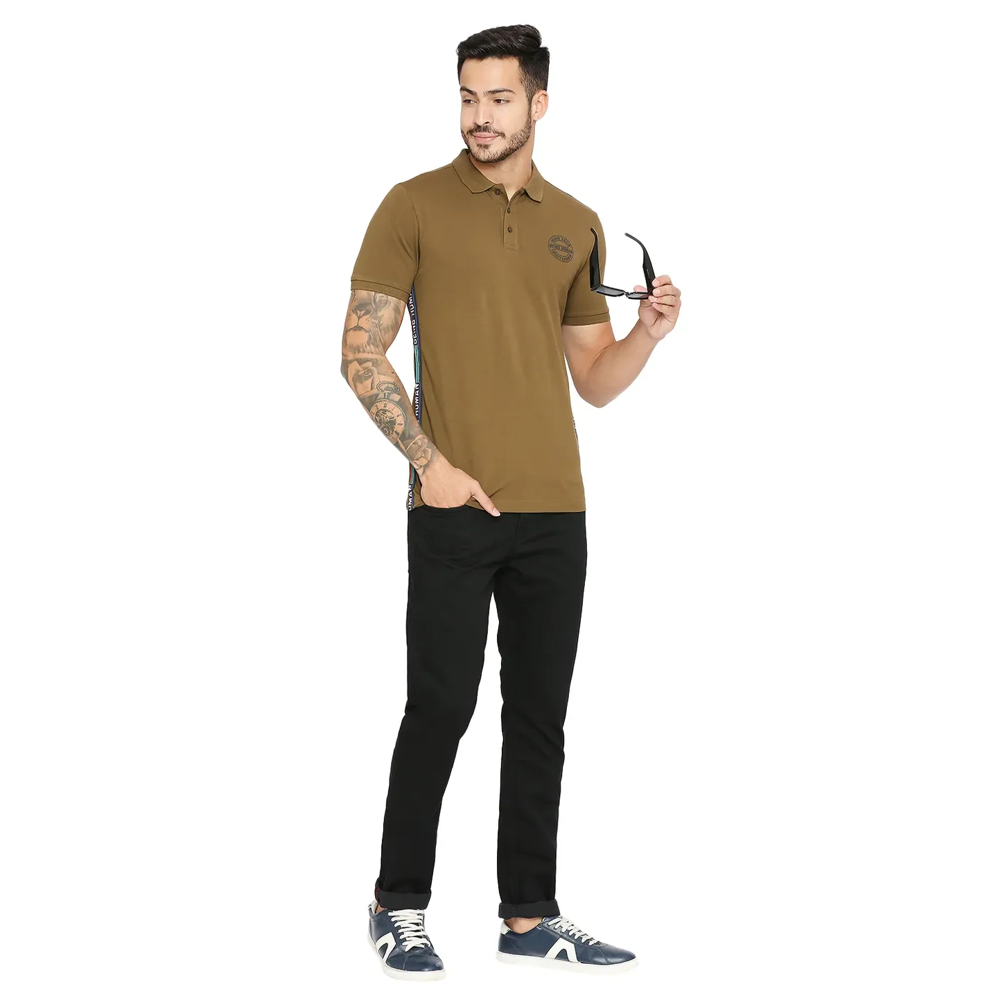 Black Slim Fit Denims For Men By Being Human Clothing - Image 6