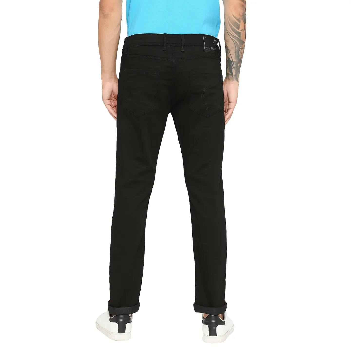Black Slim Straight Fit Men's Denims by Being Human Clothing - Image 4