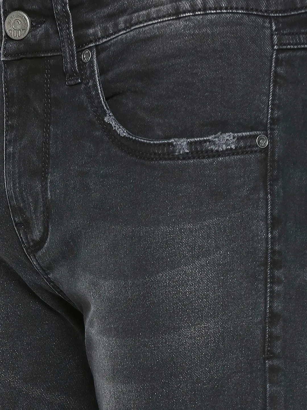 Black Slim Fit Denims For Men By Being Human Clothing - Image 5