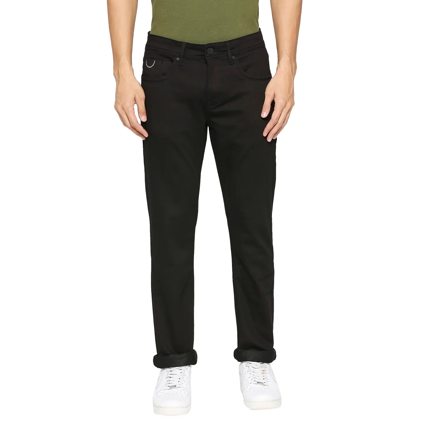 Black Slim Straight Fit Men's Denims by Being Human Clothing