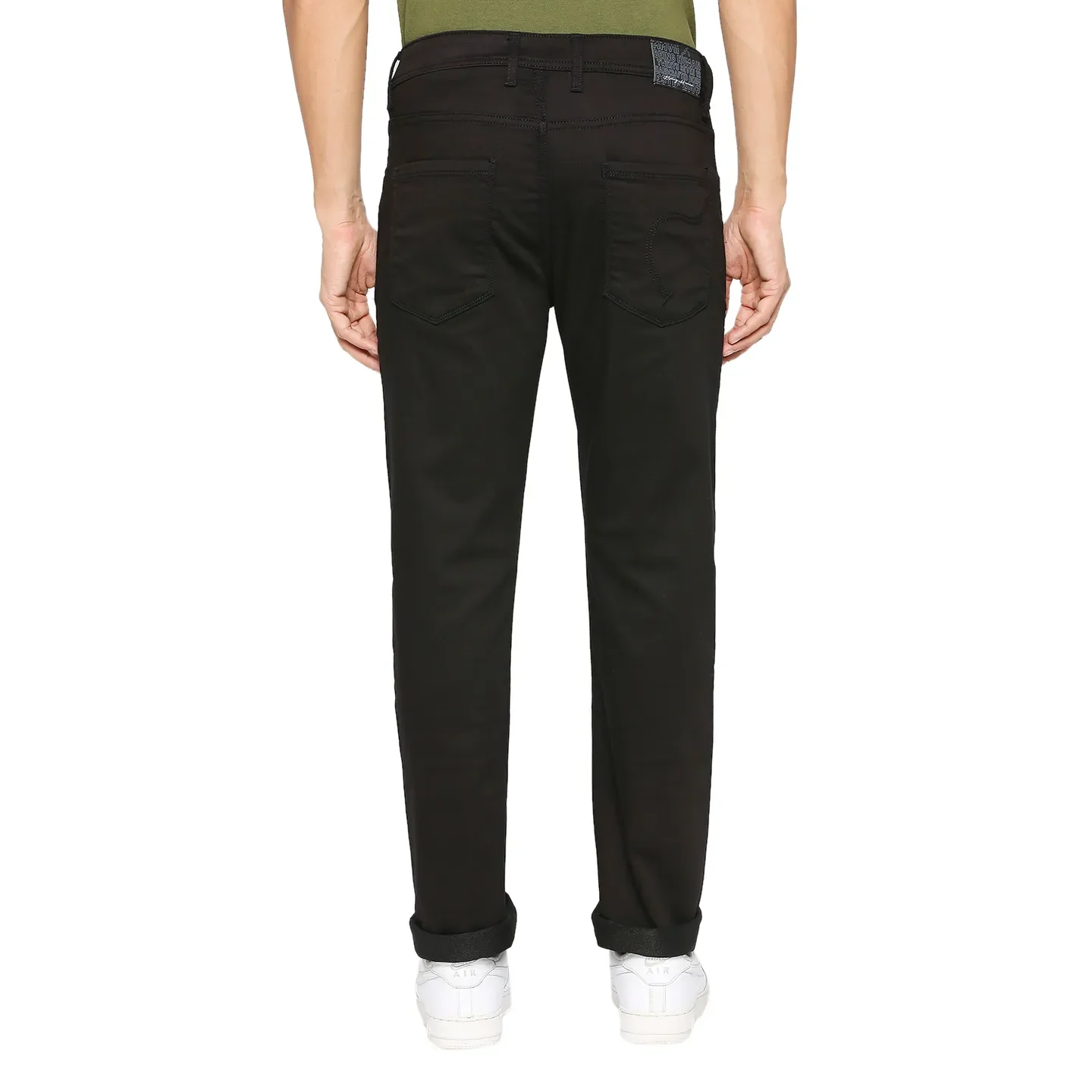 Black Slim Straight Fit Men's Denims by Being Human Clothing - Image 4