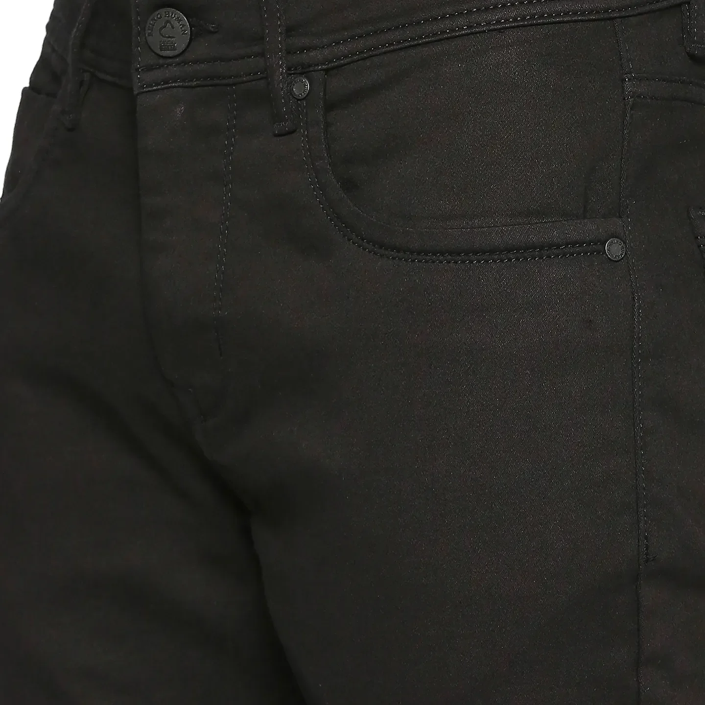 Black Slim Straight Fit Men's Denims by Being Human Clothing - Image 5