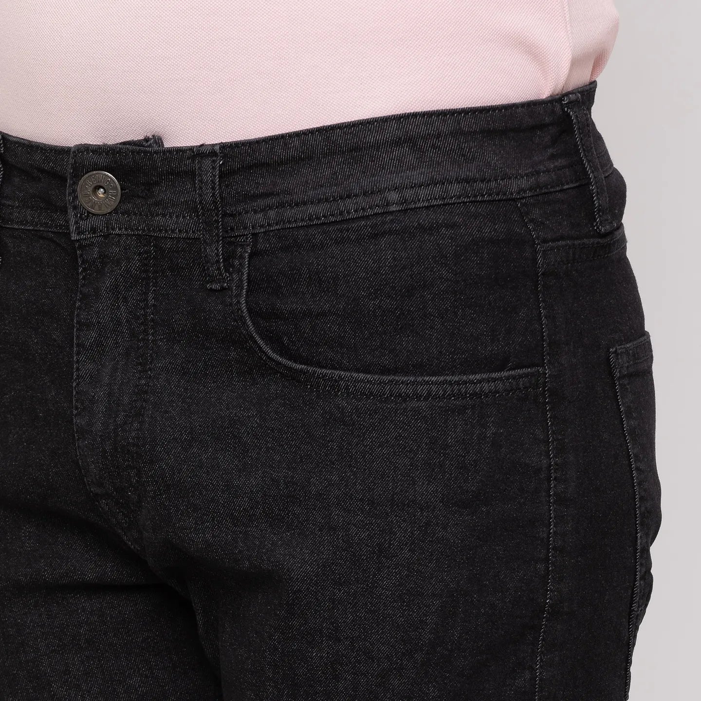 Black Slim Straight Fit Men's Denims by Being Human Clothing - Image 5