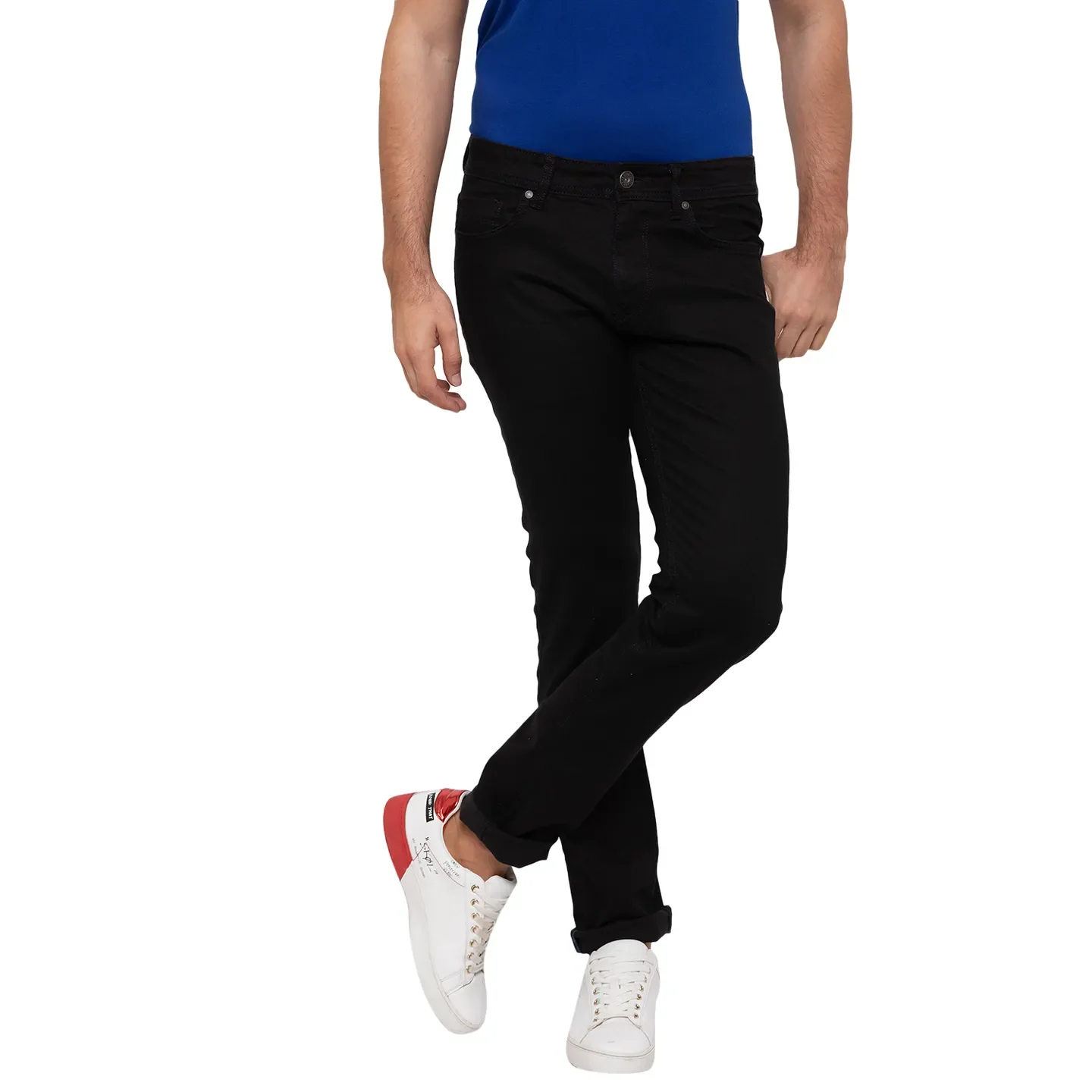 Black Slim Straight Fit Men's Denims by Being Human Clothing