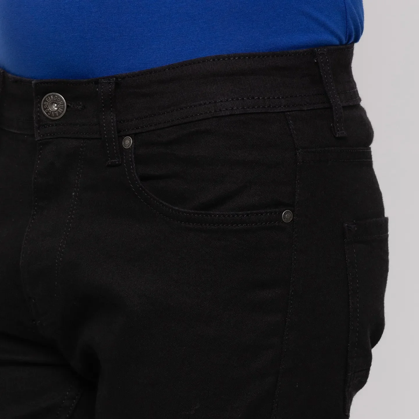 Black Slim Straight Fit Men's Denims by Being Human Clothing - Image 5