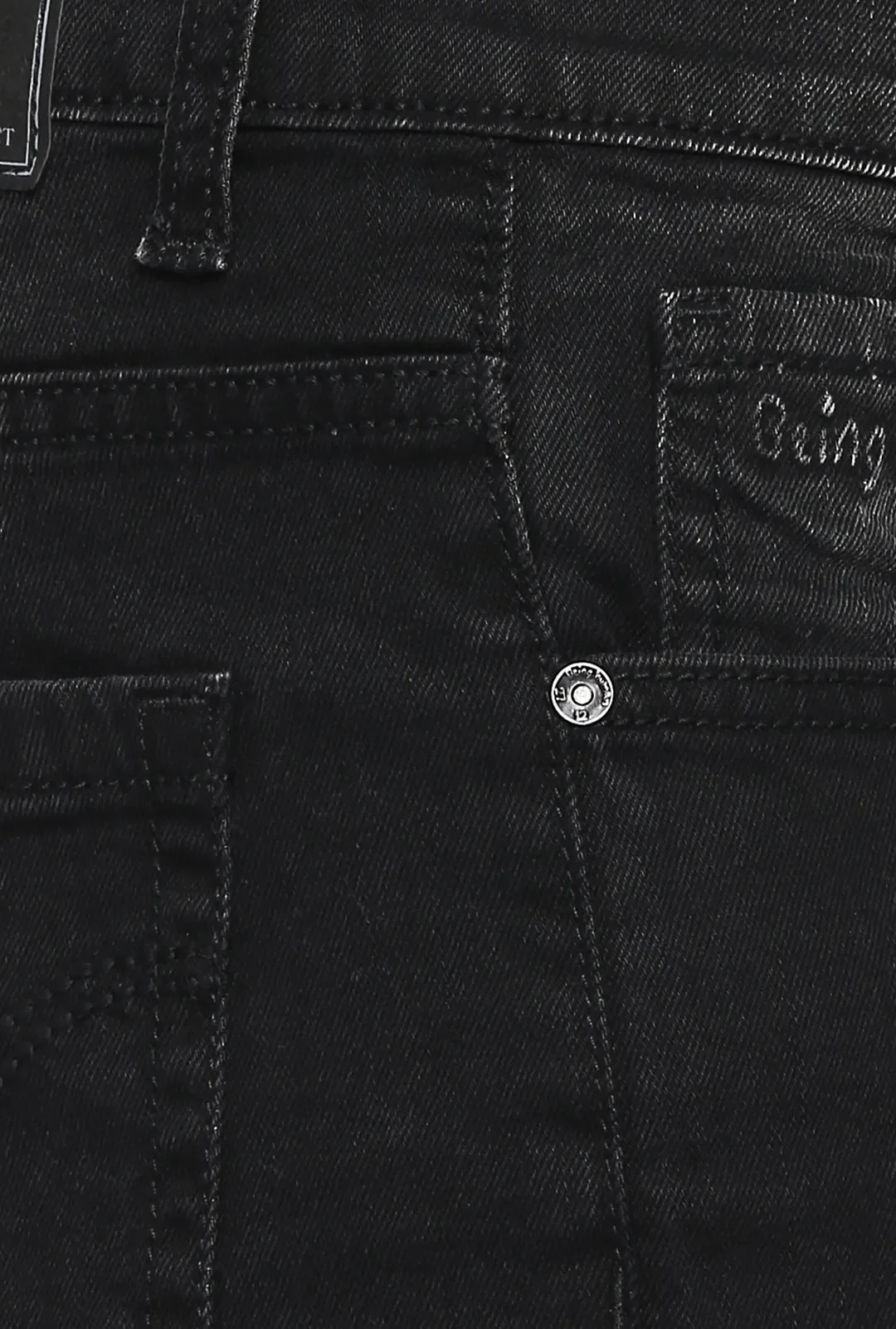 Black Slim Straight Fit Men's Denims by Being Human Clothing - Image 6