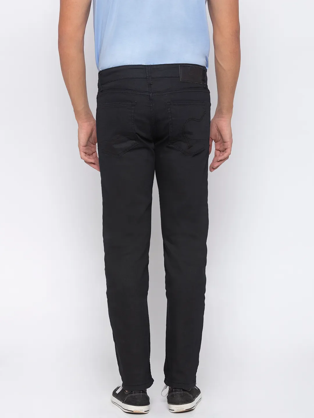 Black Slim Straight Fit Men's Denims by Being Human Clothing - Image 2