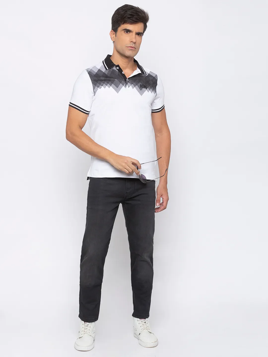 Black Slim Straight Fit Men's Denims by Being Human Clothing