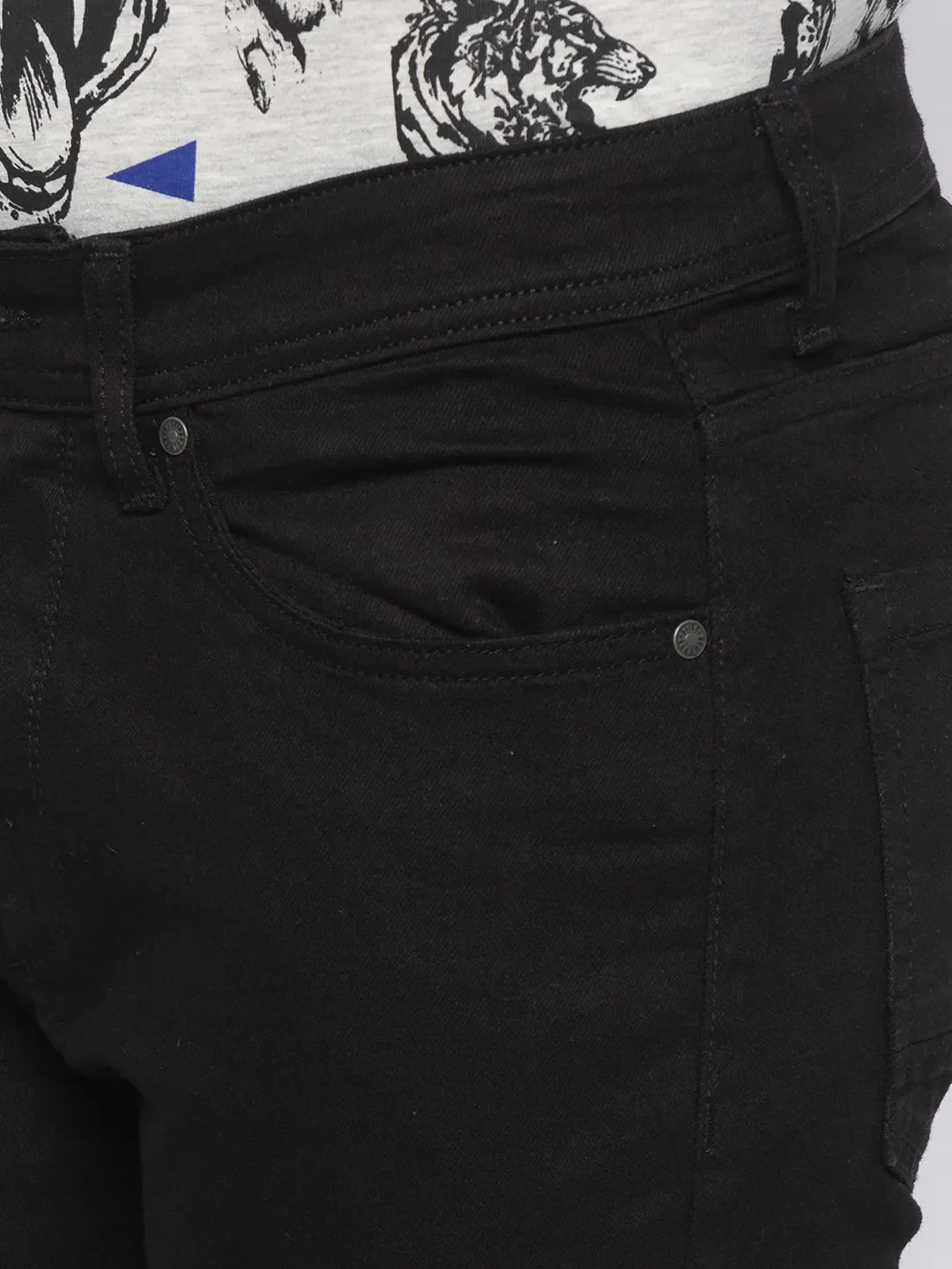 Black Slim Straight Fit Men's Denims by Being Human Clothing - Image 4