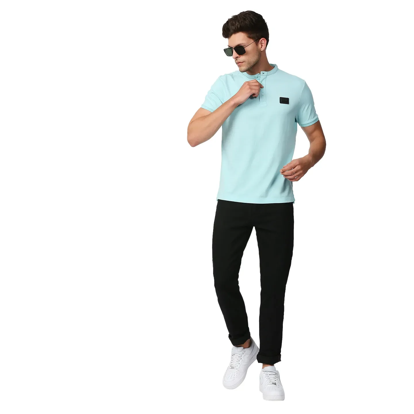Black Slim Straight Fit Men's Denims by Being Human Clothing - Image 6