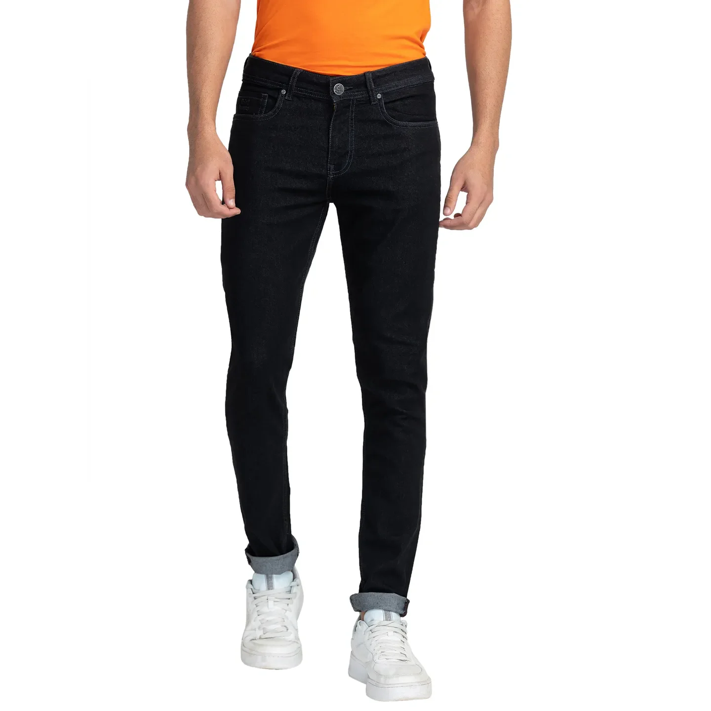 Black Slim Straight Fit Men's Denims by Being Human Clothing