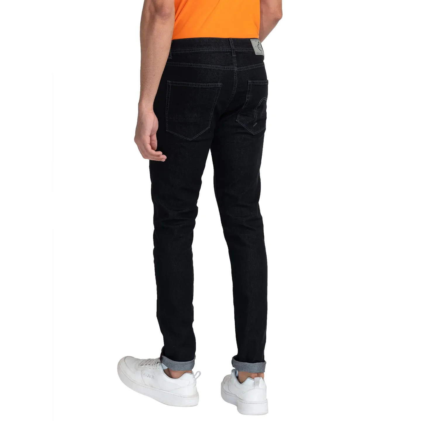 Black Slim Straight Fit Men's Denims by Being Human Clothing - Image 3