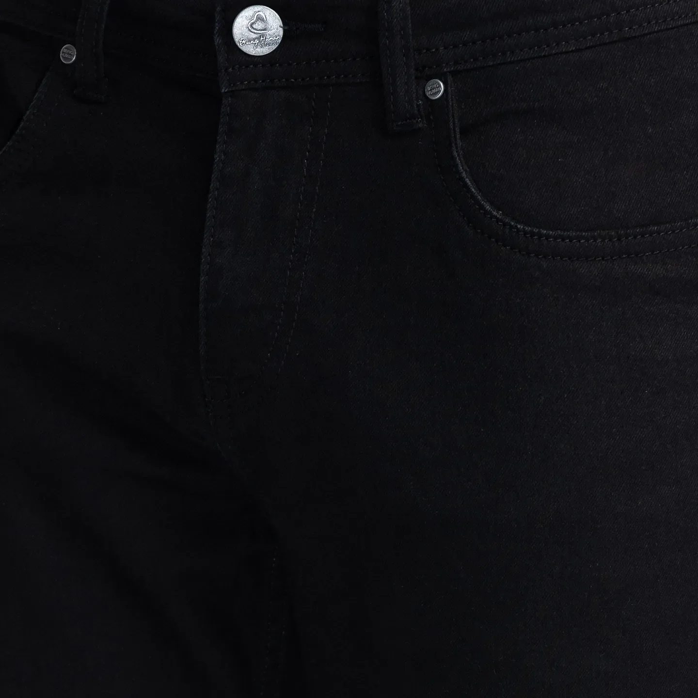 Black Slim Straight Fit Men's Denims by Being Human Clothing - Image 5