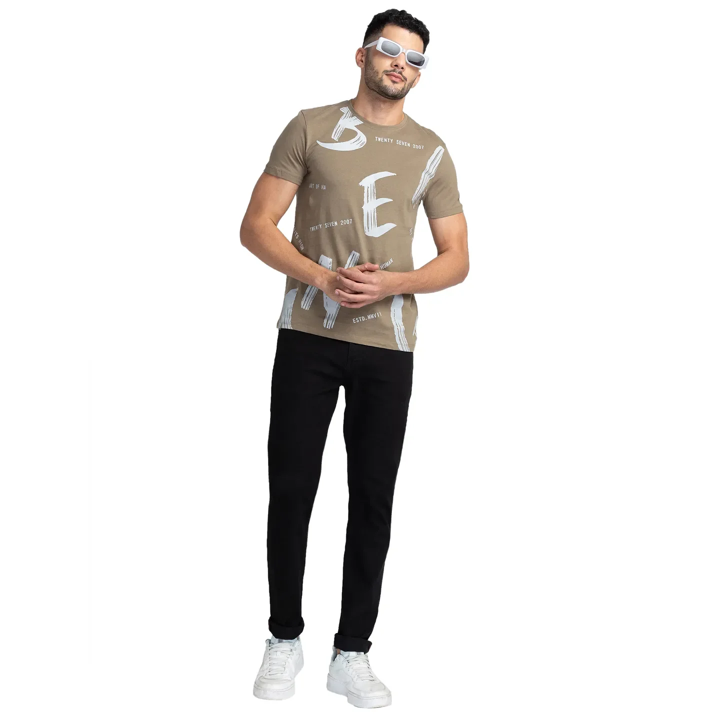 Black Slim Straight Fit Men's Denims by Being Human Clothing - Image 6