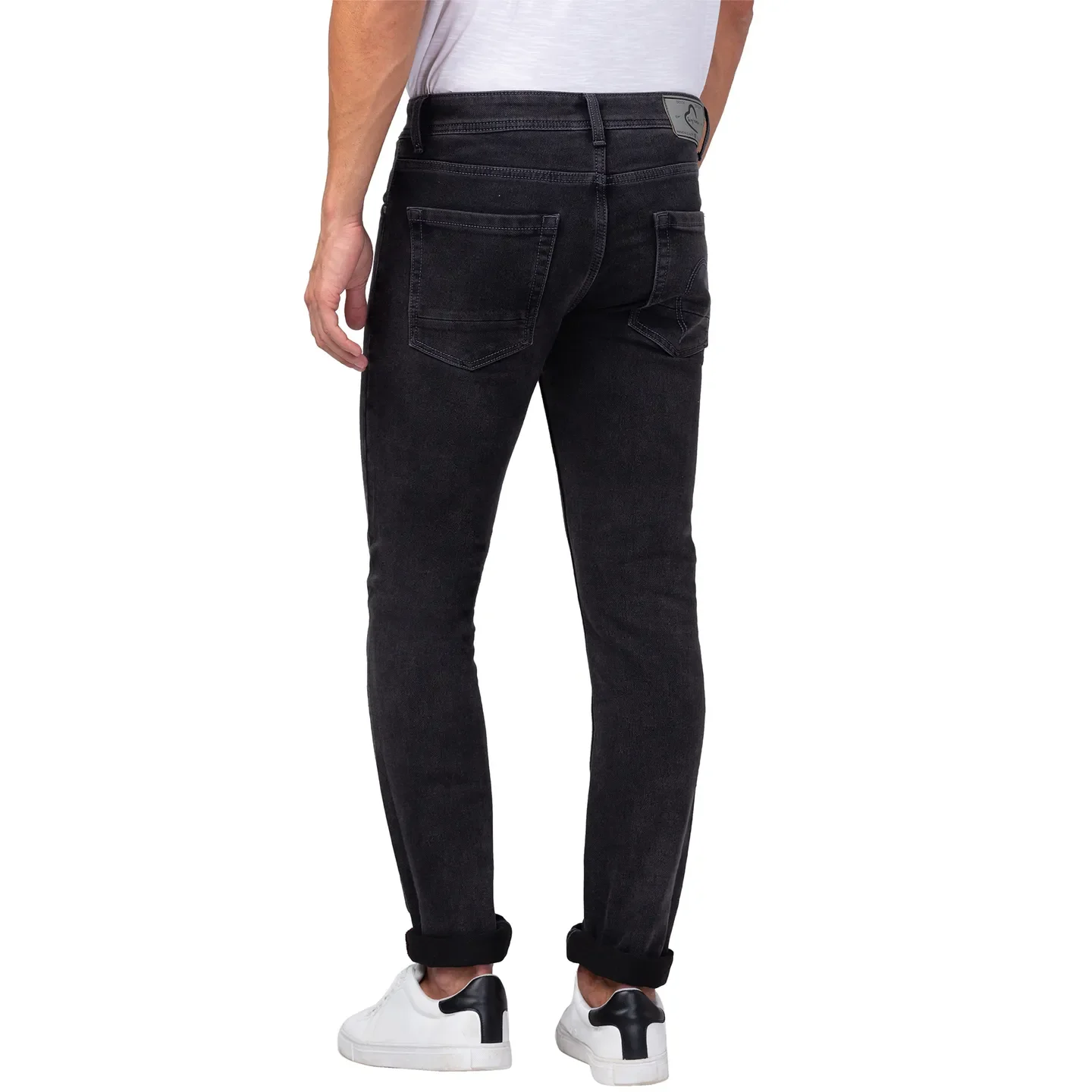 Black Slim Straight Fit Men's Denims by Being Human Clothing - Image 3