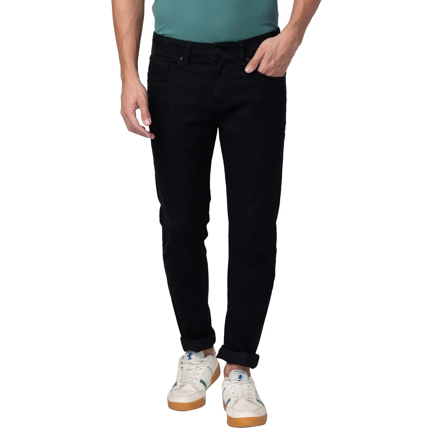 Black Slim Straight Fit Men's Denims by Being Human Clothing