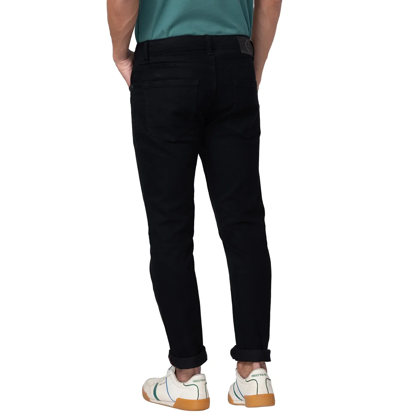 Black Slim Straight Fit Men's Denims by Being Human Clothing - Image 3