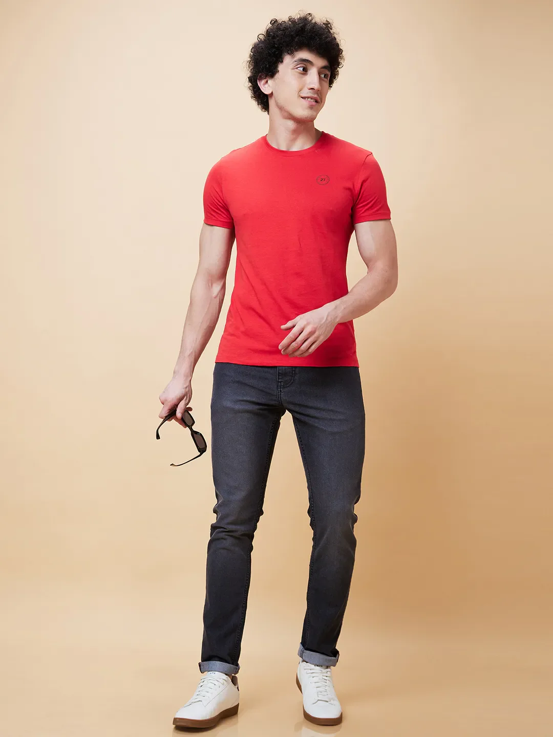 Black Slim Straight Fit Men's Denims by Being Human Clothing - Image 5