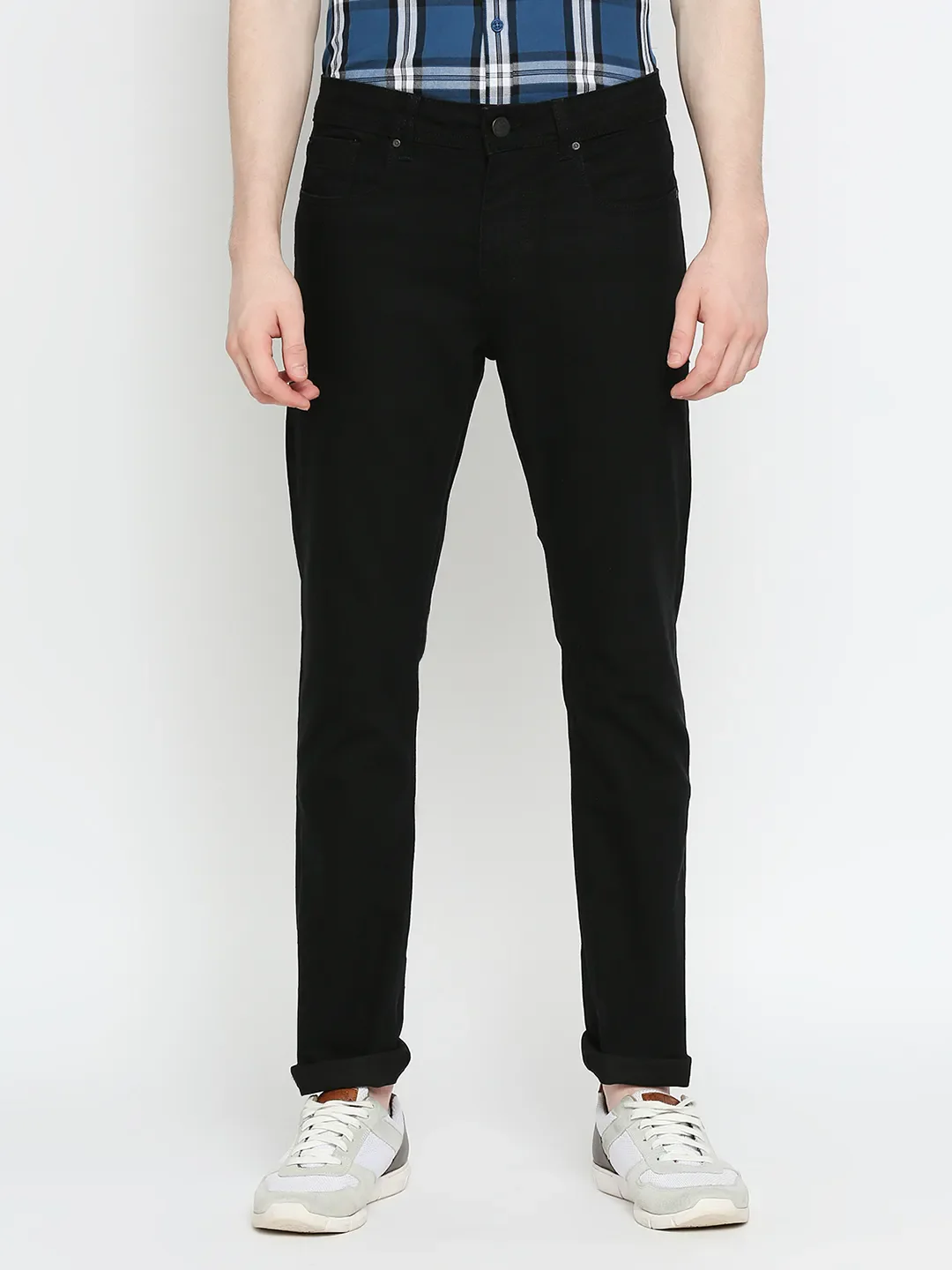 Black Slim Straight Fit Men's Denims by Being Human Clothing